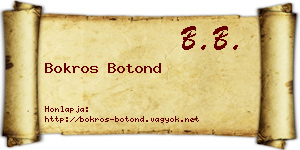 Bokros Botond névjegykártya