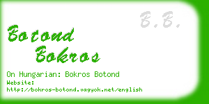 botond bokros business card